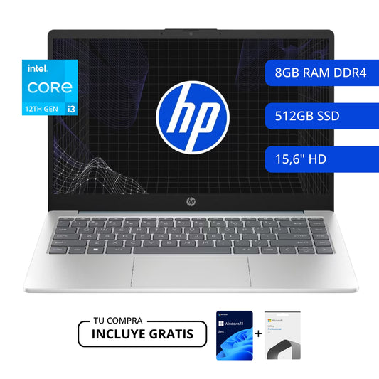 PORTATIL HP 15 FD0130LA CORE i3 12TH GEN 8+512GB SSD - WIN 11 OFFI 2021