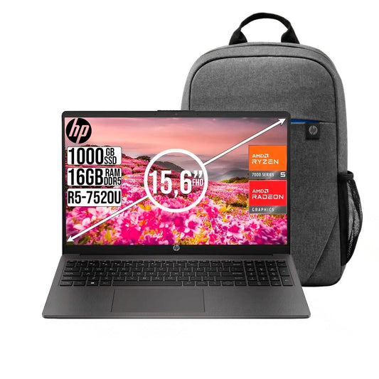Portátil HP 255 G10 Ryzen 5 – 16GB RAM 1TB SSD 15.6″ + Morral GRATIS