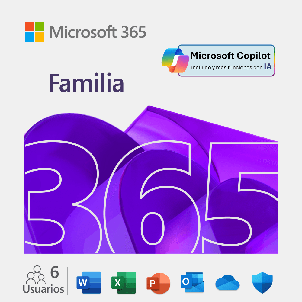 Office 365 Familiar 1 Año - 6 Usuarios 30 Dispositivos