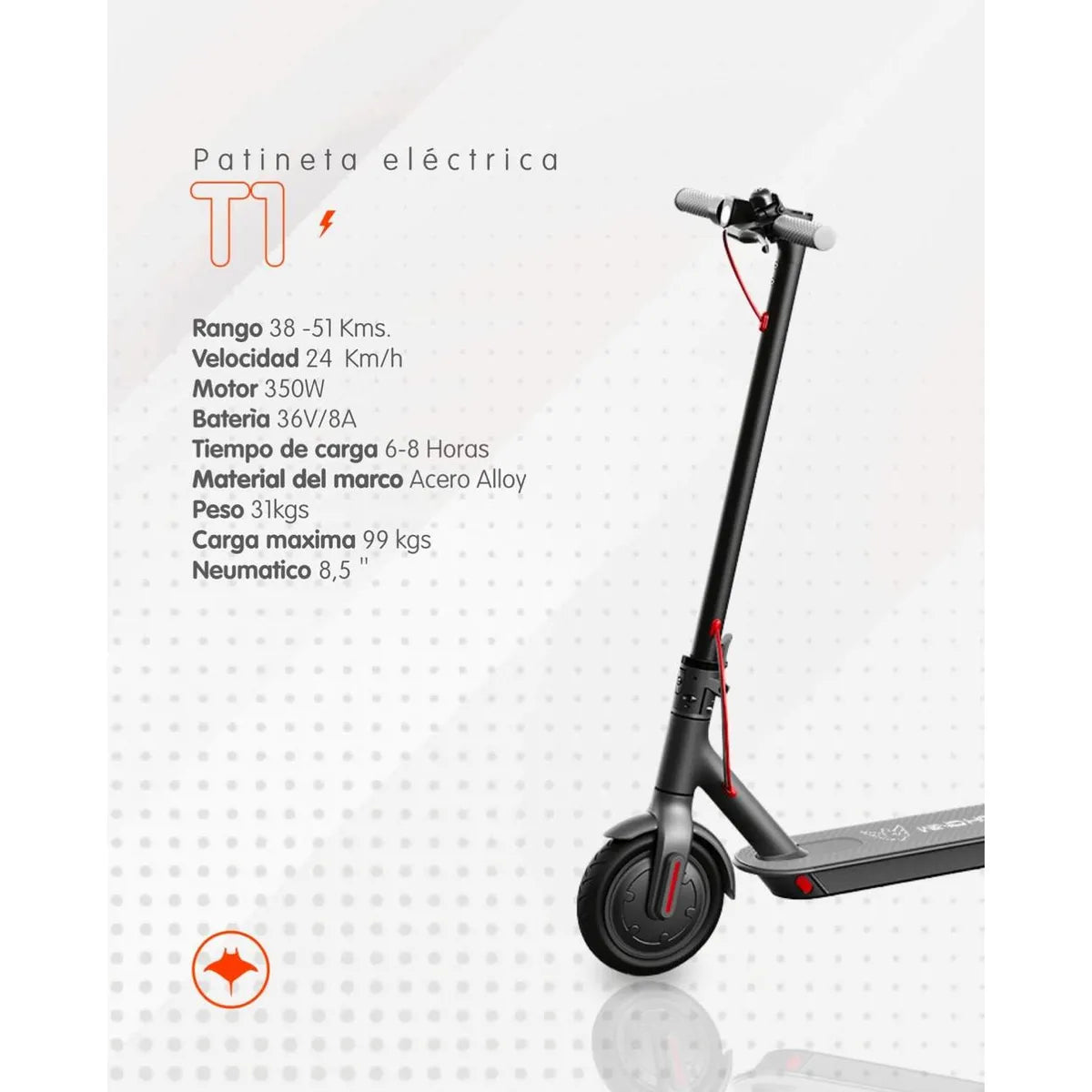 Patineta Eléctrica Mobulaa 350W T1